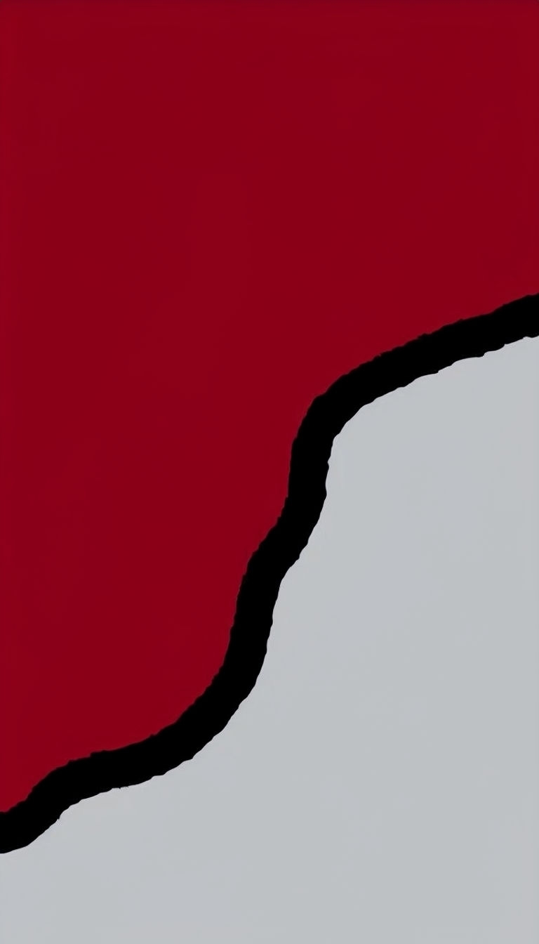Minimalist Geometric Color Block Design with Crimson Red and Gray Mobile Wallpaper