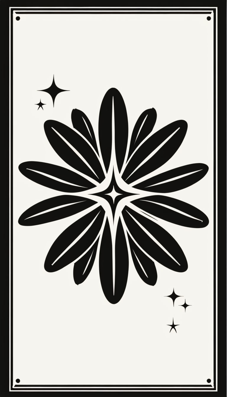 Bold Black and White Floral Graphic Design Phone Case Cover