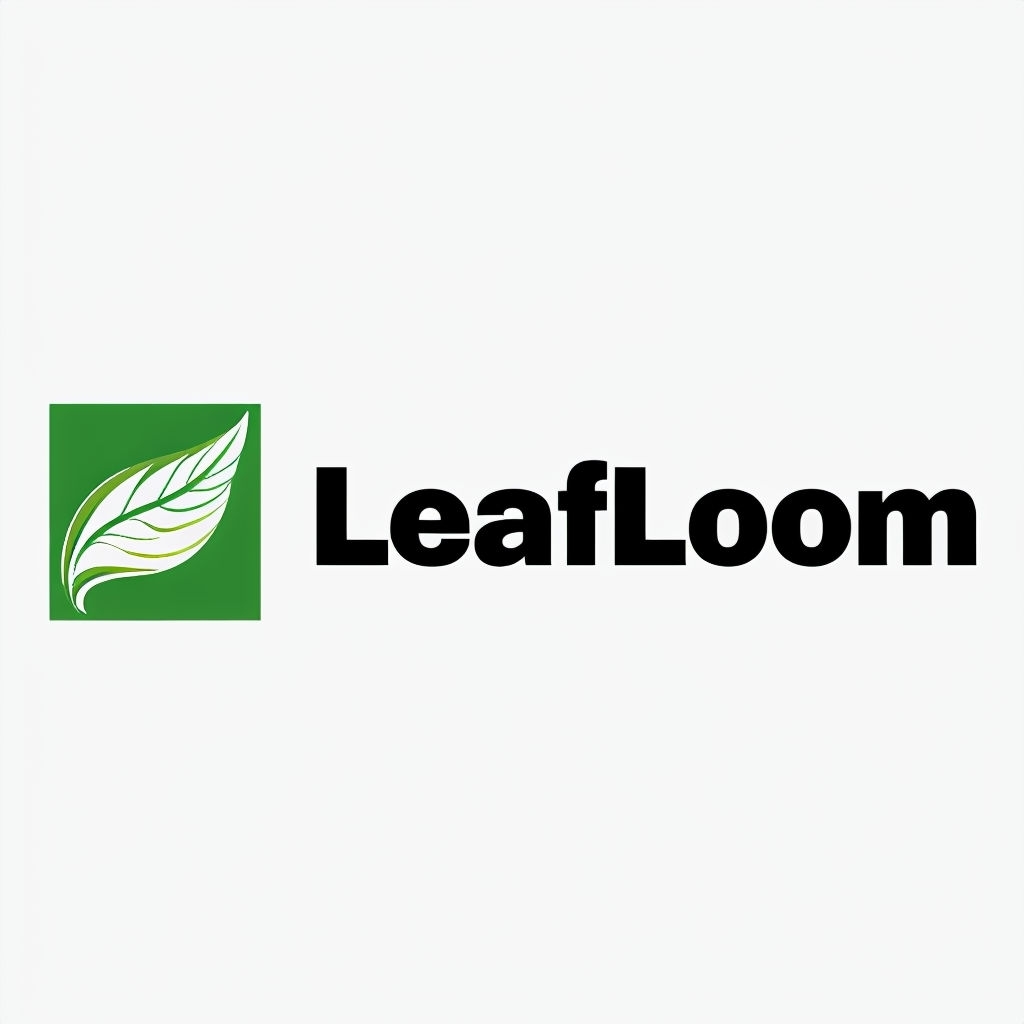 Minimalist LeafLoom Logo with Bold Colors and Clean Design Logo