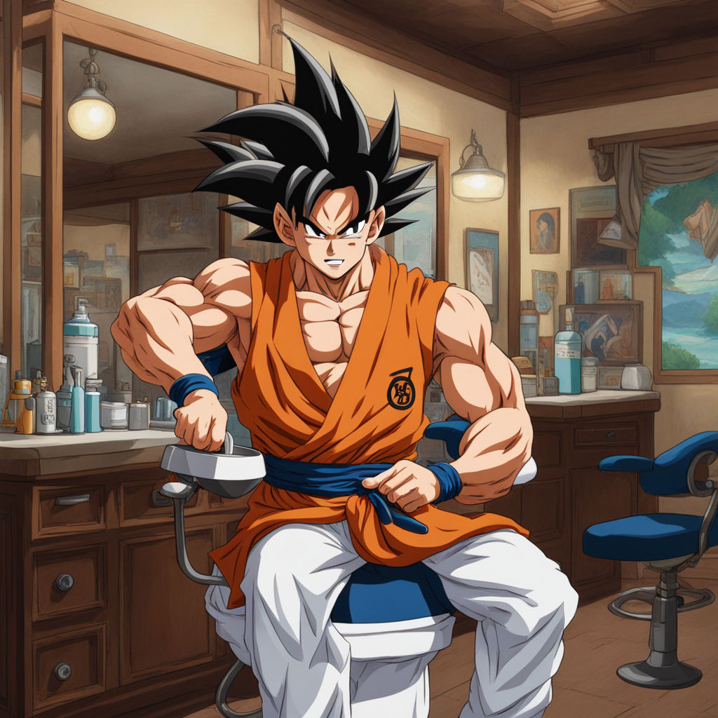 Goku as a barber by it'sDorian - Playground