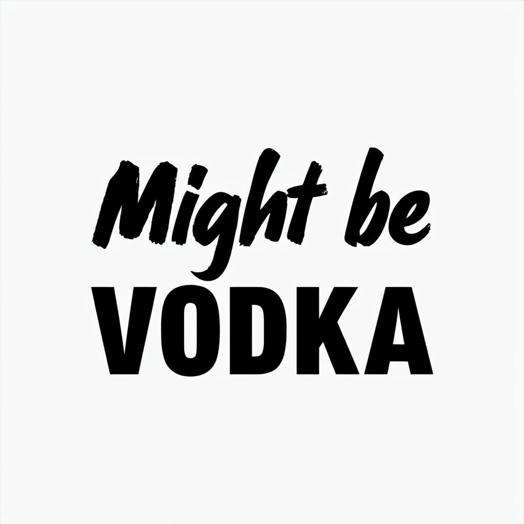 Might Be VODKA Minimalist Text Graphic Poster