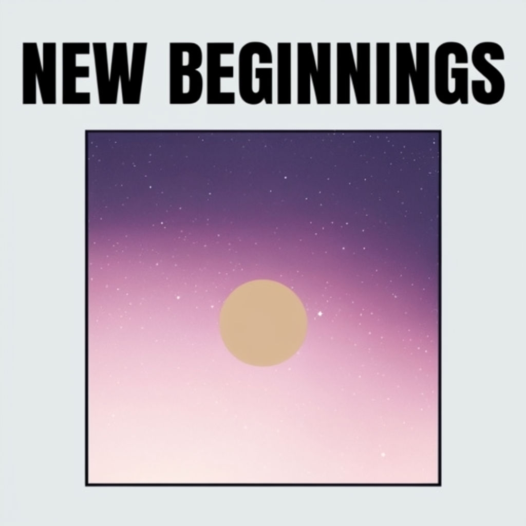 New Beginnings Celestial Art with Gradient Sky T-Shirt