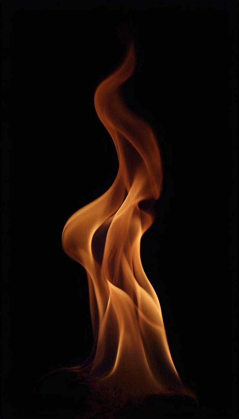 Vivid Orange Flame Minimalist Photograph Mobile Wallpaper