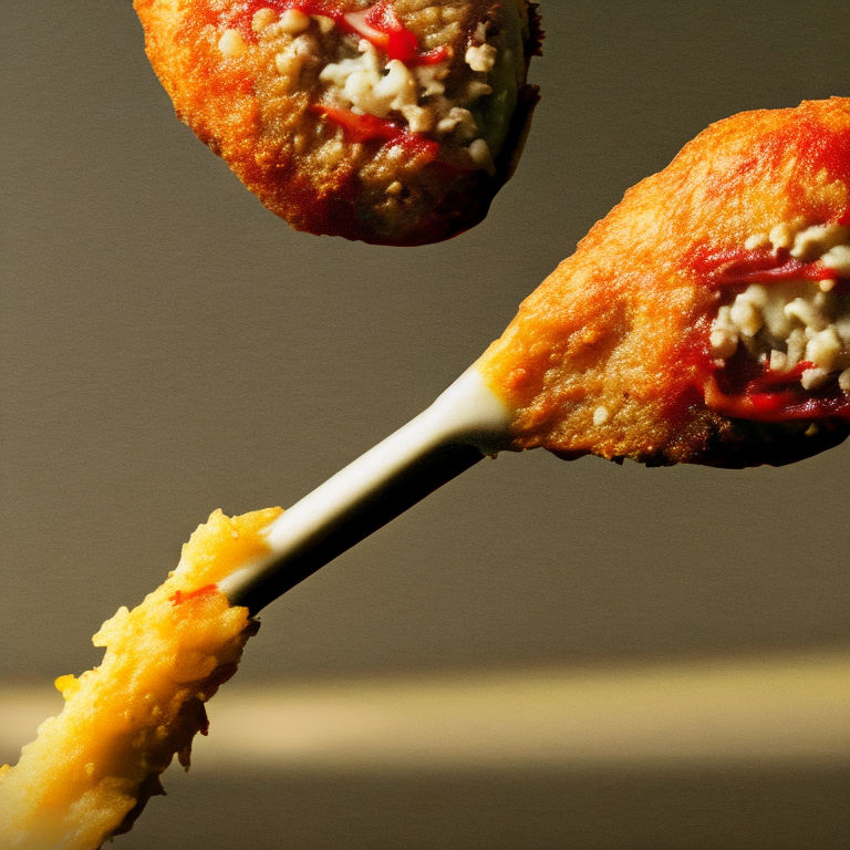 Two fried drumstick hit in the air by Wong Hin Playground