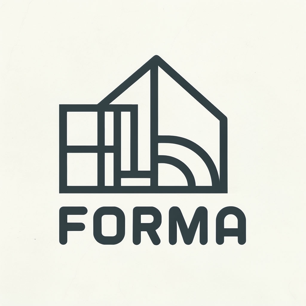 Minimalist Geometric Architecture Logo Design Featuring FORMA