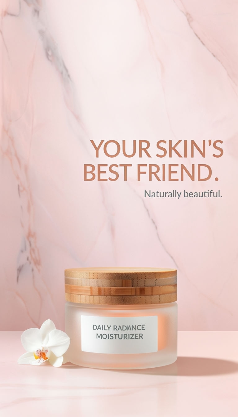 Elegant Daily Radiance Moisturizer Cosmetic Jar Advertisement