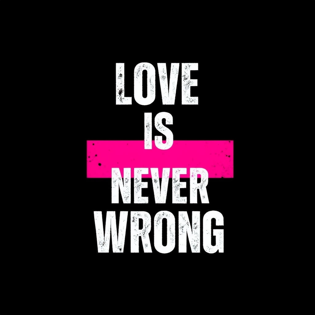 Motivational Quote Love is Never Wrong Urban T-Shirt