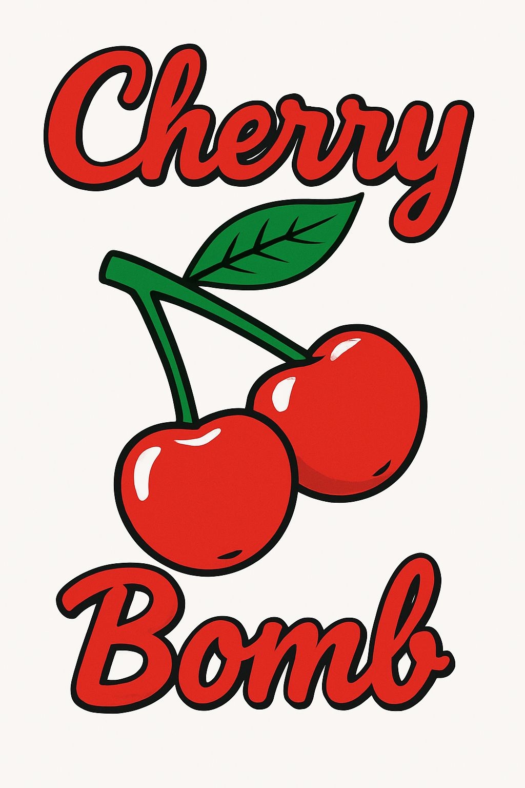 Playful Cartoon Cherry Bomb Design T-Shirt