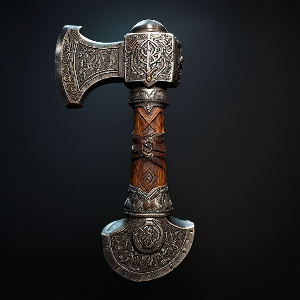 A detailed Norse one-handed battle hammer by VFSS - Playground