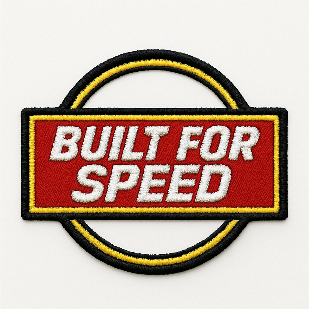 Bold Scarlet 'Built for Speed' Embroidered Patch Hat