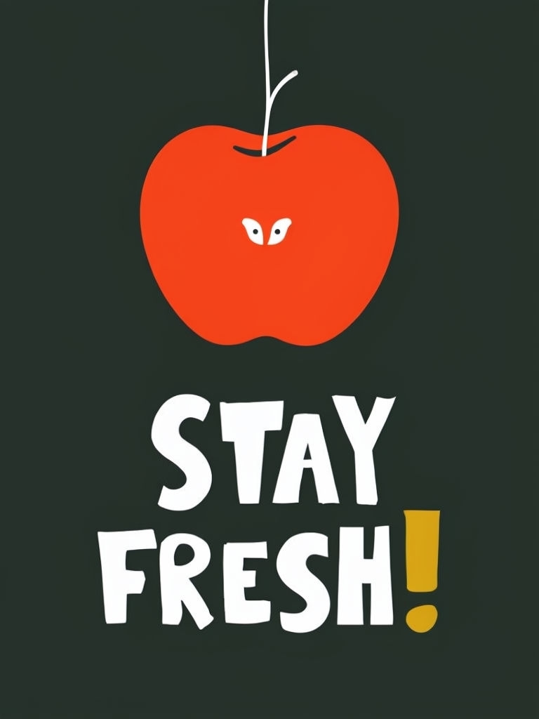 Minimalist Red Apple Stay Fresh Inspirational T-Shirt