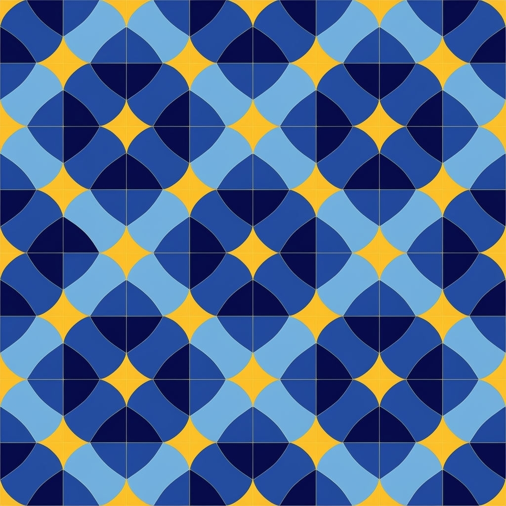 Geometric Overlapping Diamond Pattern in Vibrant Color Palette Seamless Pattern