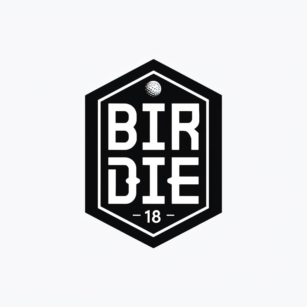 Modern Geometric Birdie Golf Logo Design for Hats