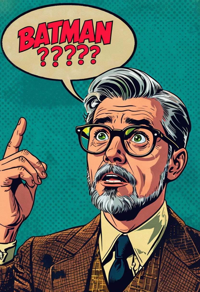 Surprised Middle-Aged Man Pop Art Illustration Poster