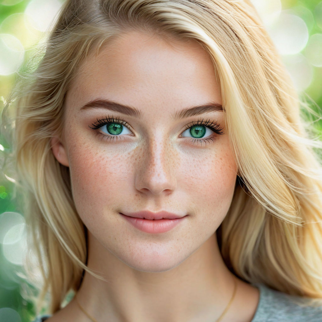 Blonde green eyes