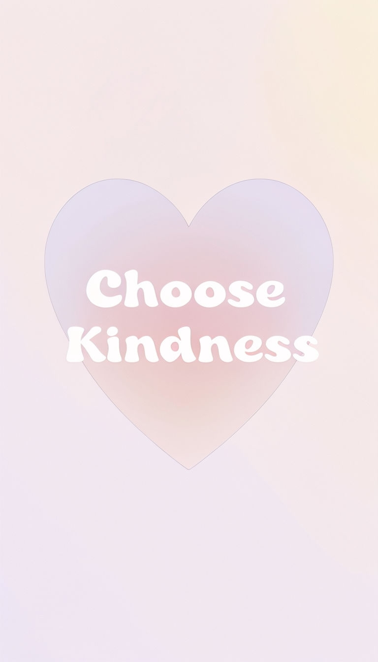 Soft Pastel Heart with "Choose Kindness" Text Art