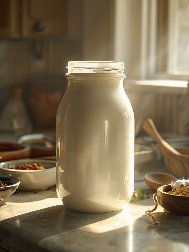 Elegant White Glass Jar with Spices Kitchen Mockup