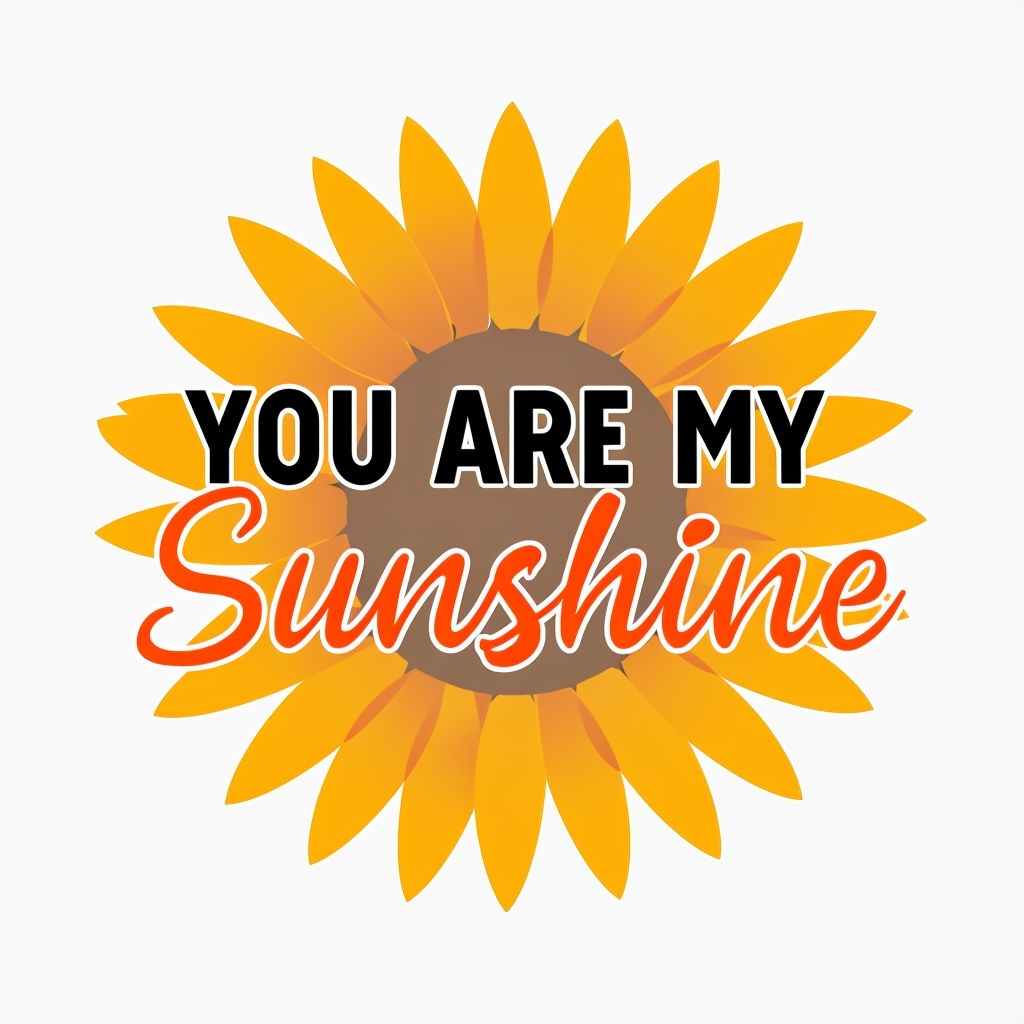 You Are My Sunshine Stylized Sunflower Illustration Sticker
