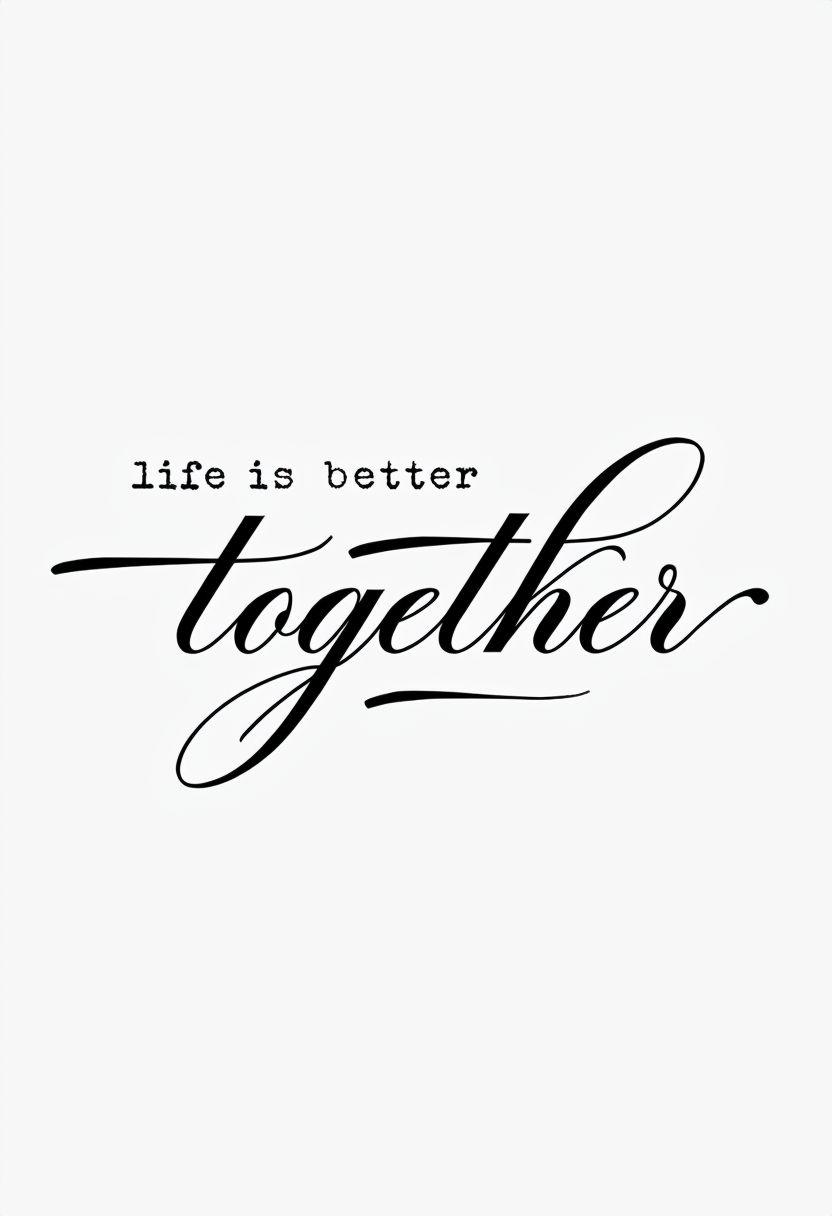 Life is Better Together Minimalist Quote Design Social Media Post