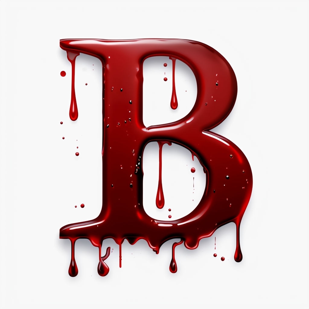 Creepy Dark Red Blood Dripping Letter B Monogram Art