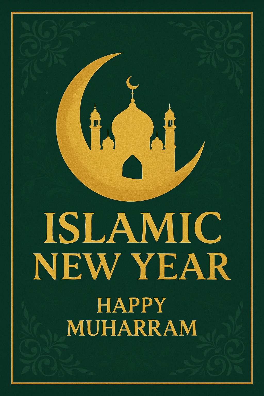 Elegant Islamic New Year Greeting Card Design for Muharram Celebrations