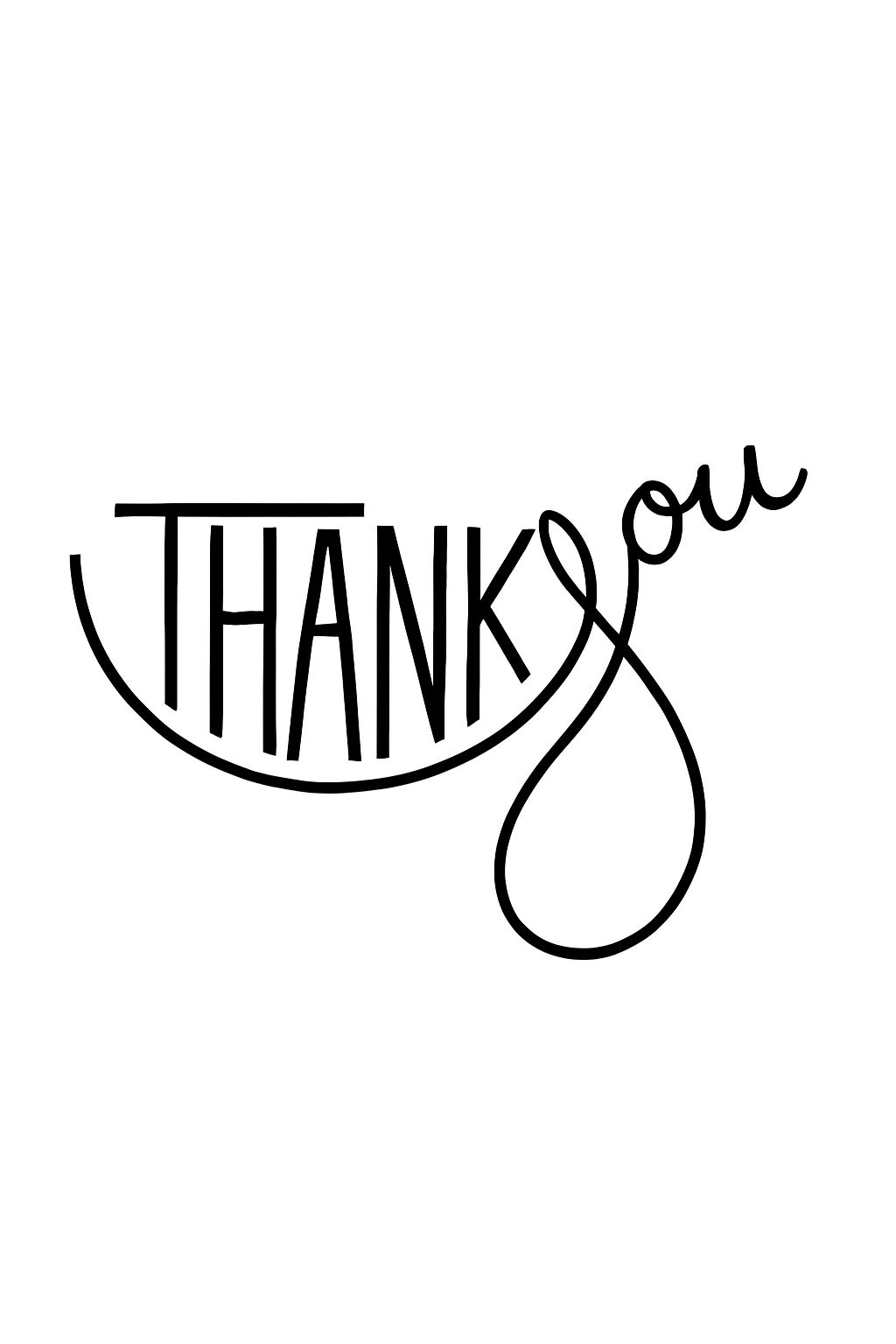 Elegant Handwritten Thank You Card Design on White Background Cards & Invites