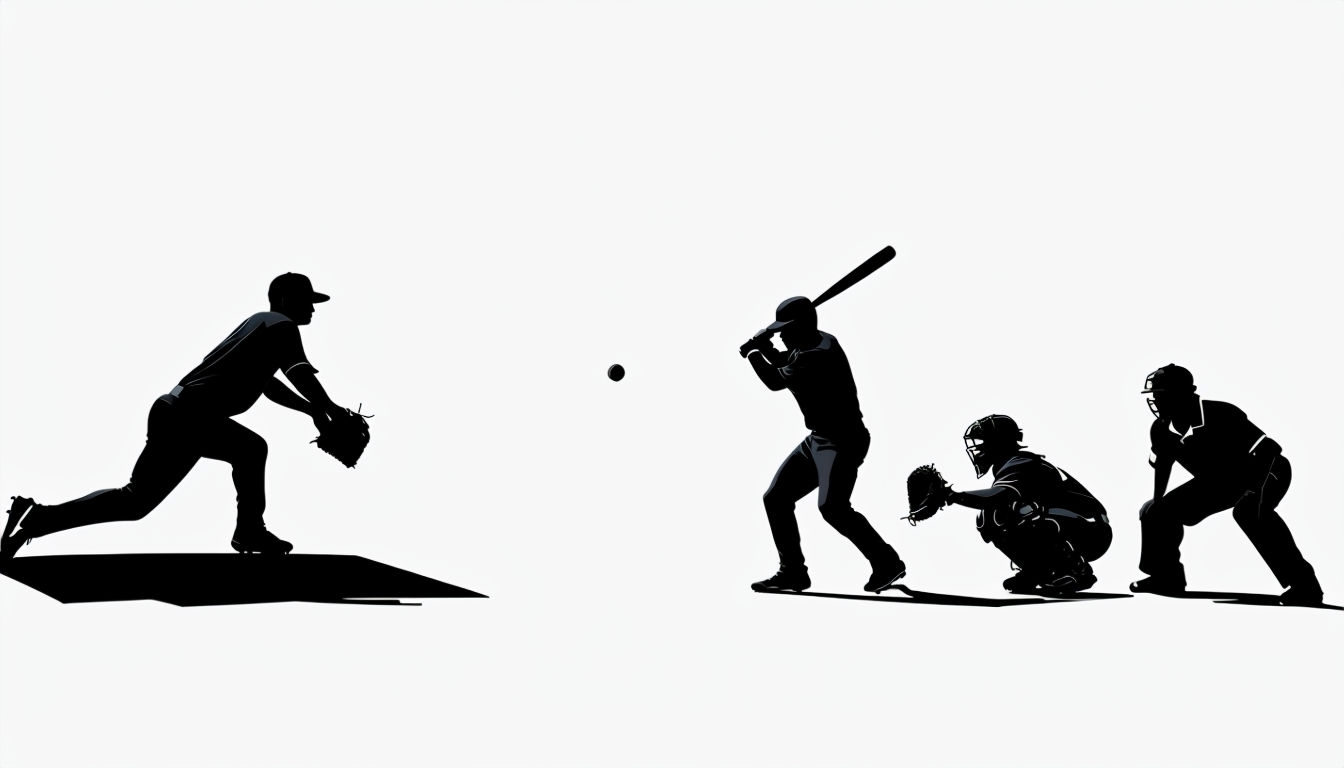 Dynamic Baseball Player Silhouettes Minimalist T-Shirt