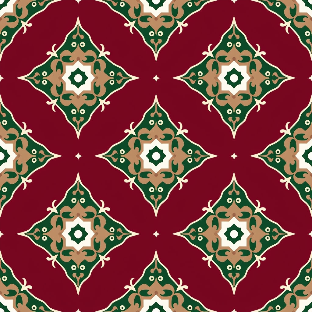 Elegant Crimson Diamond Motif Seamless Pattern Design