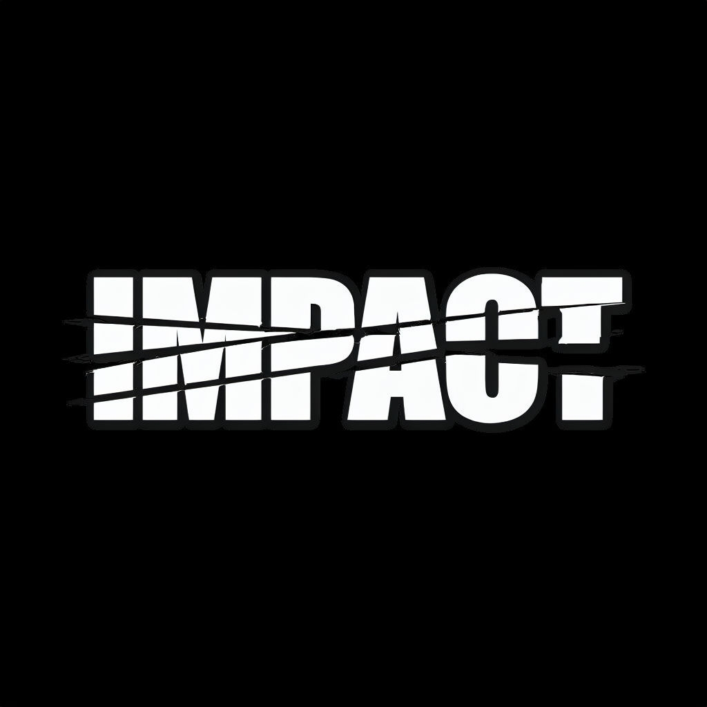 Bold Fractured Impact Typography Graphic Logo
