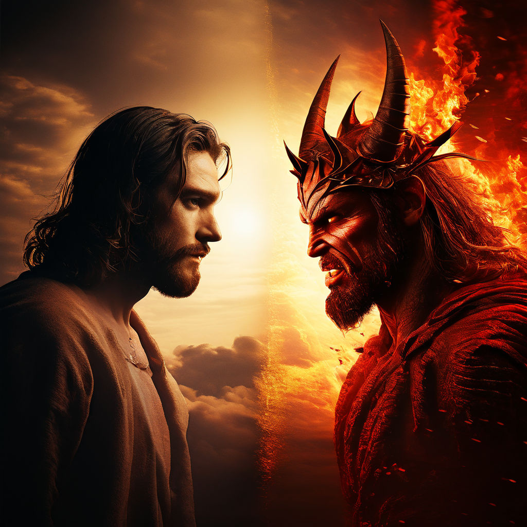 Make a picture of Jesus vs devil by Alison Martins - Playground