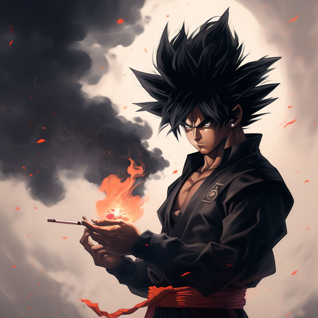 Black goku With full dark aura With cigarette in the mouth by Z-ARC ...