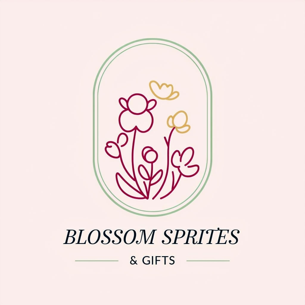 Charming Whimsical Logo for Blossom Sprites & Gifts Design