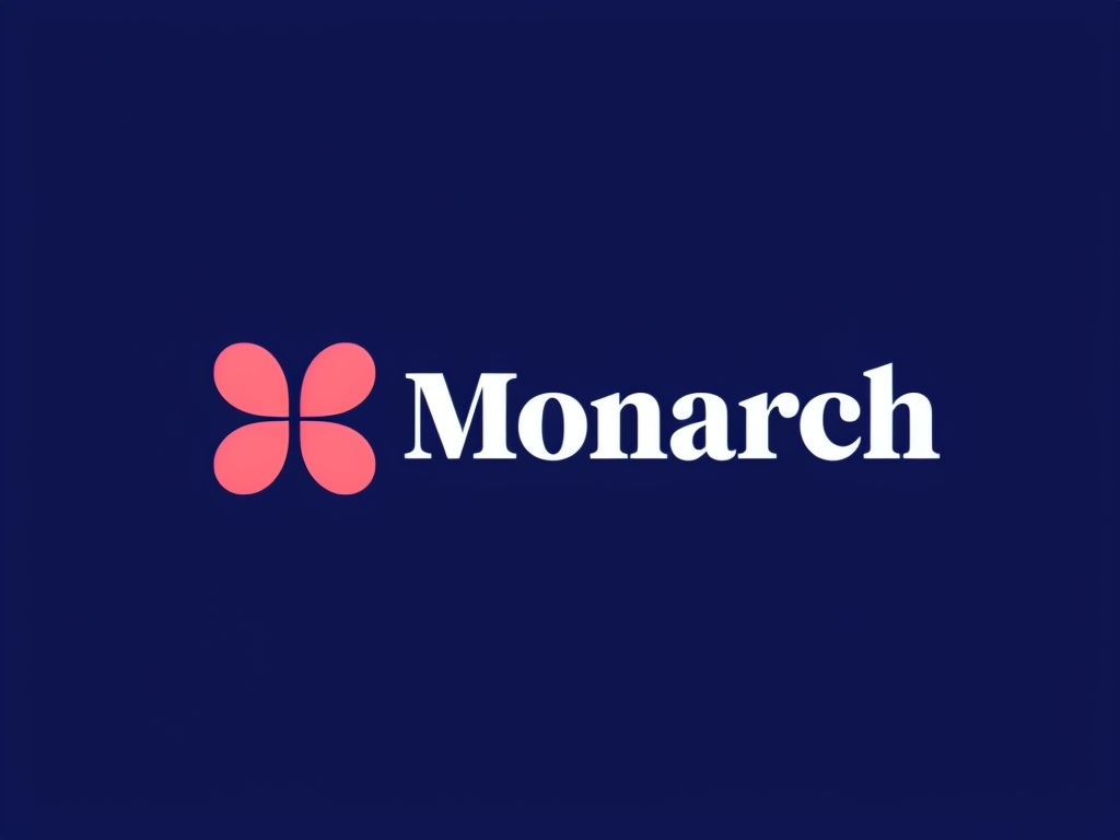 Elegant Minimalist Monarch Logo with Coral Pink Accent