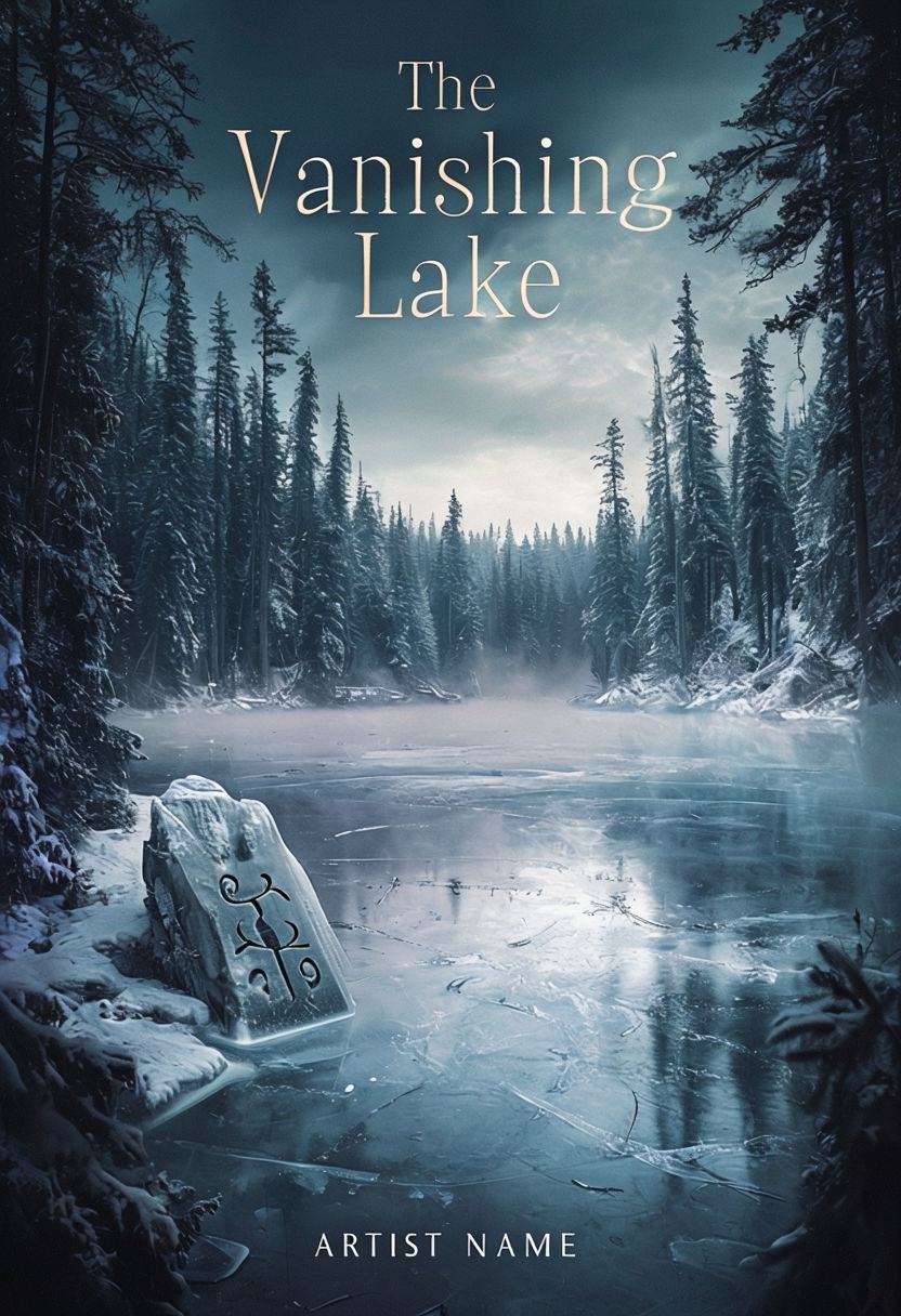 Mysterious Vanishing Lake Book Cover with Eerie Atmosphere EBook Cover