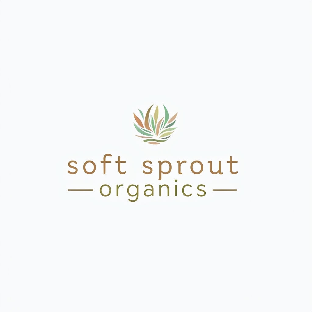 Minimalist Soft Sprout Organics Logo Design for Eco-Friendly Brand