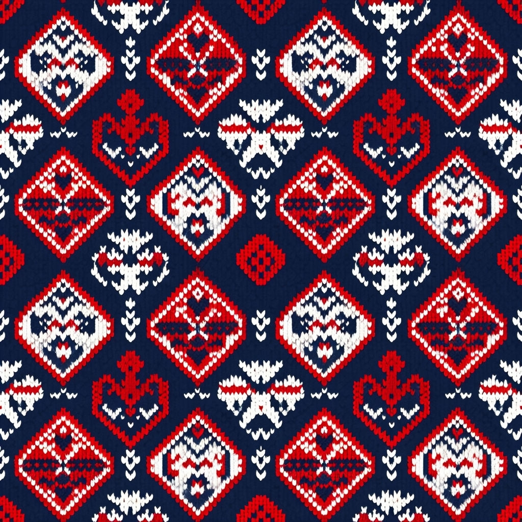 Festive Fair Isle Knitted Diamond Pattern for Winter Clothing Seamless Pattern