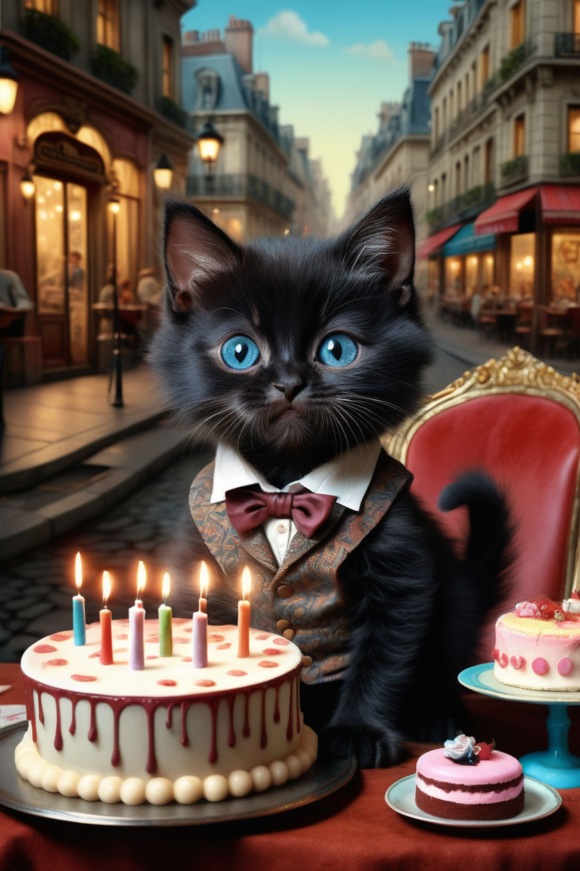 birthday cat cartoon cute