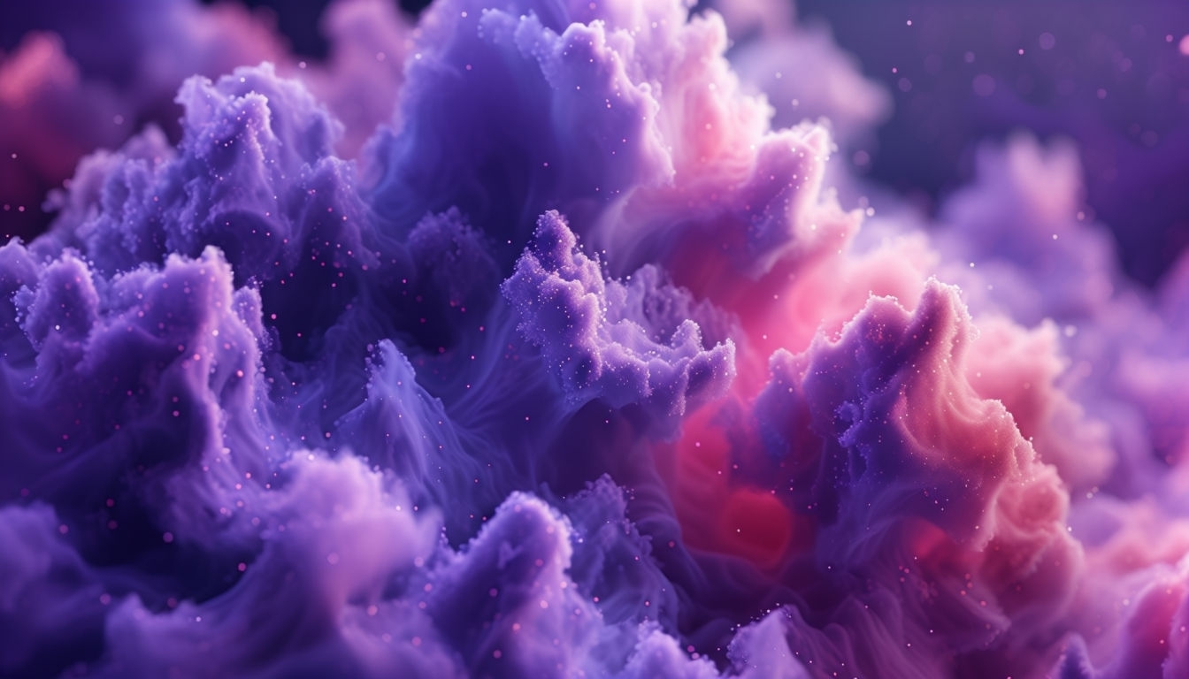Ethereal Abstract Cloud Formations in Rich Purple and Pink Backgrounds