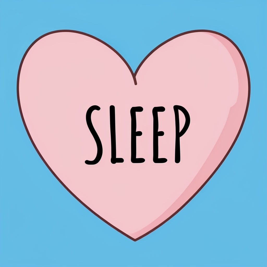 Minimalist Light Pink Heart with Sleep Text T-Shirt