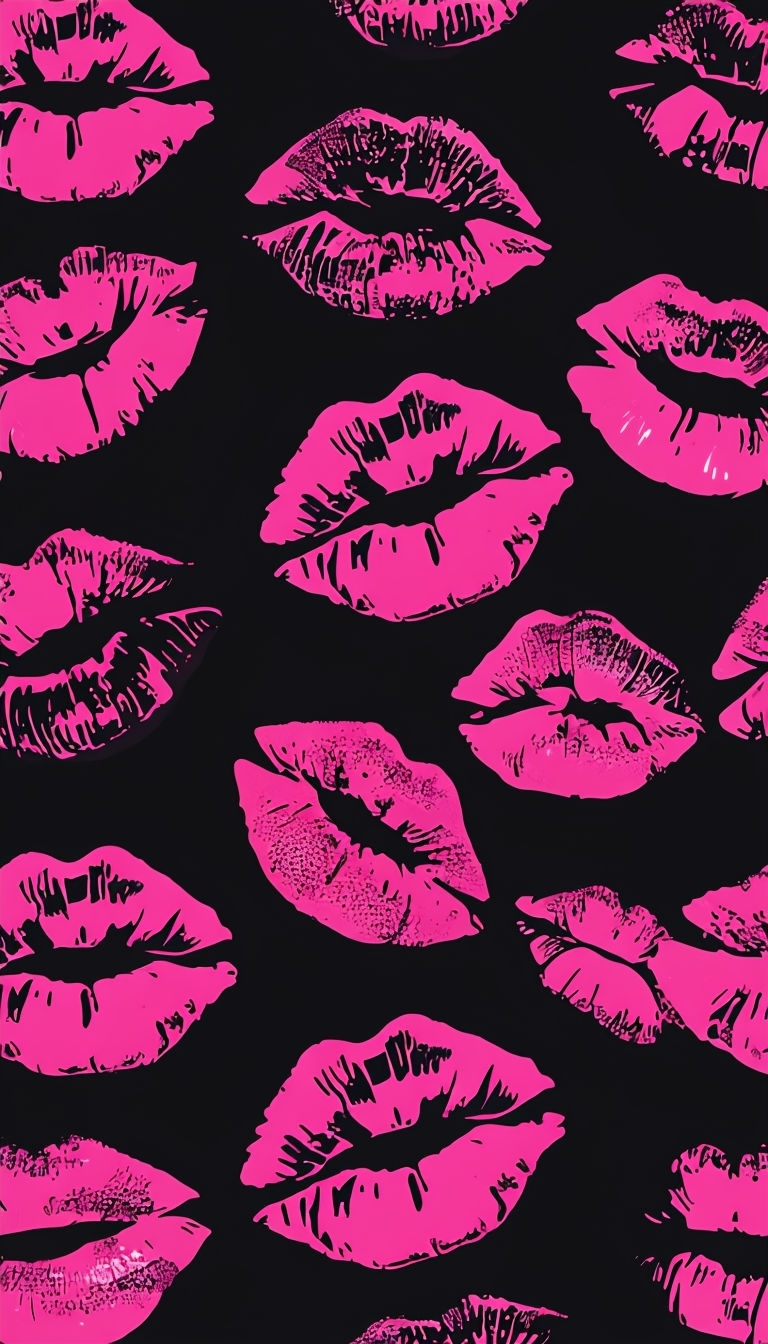 Vibrant Abstract Lipstick Kiss Marks Pattern Phone Case Cover