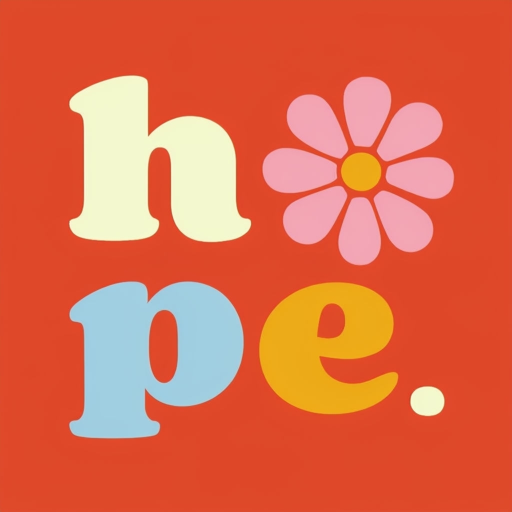 Vibrant HOPE Typography with Flower and Bold Colors T-shirt