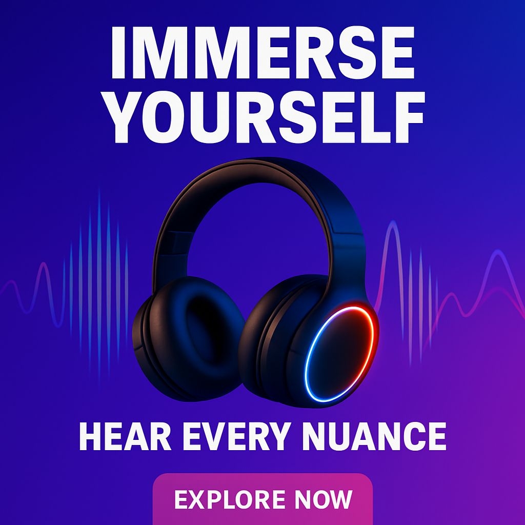 Immersive Experience with Modern Over-Ear Headphones Ad