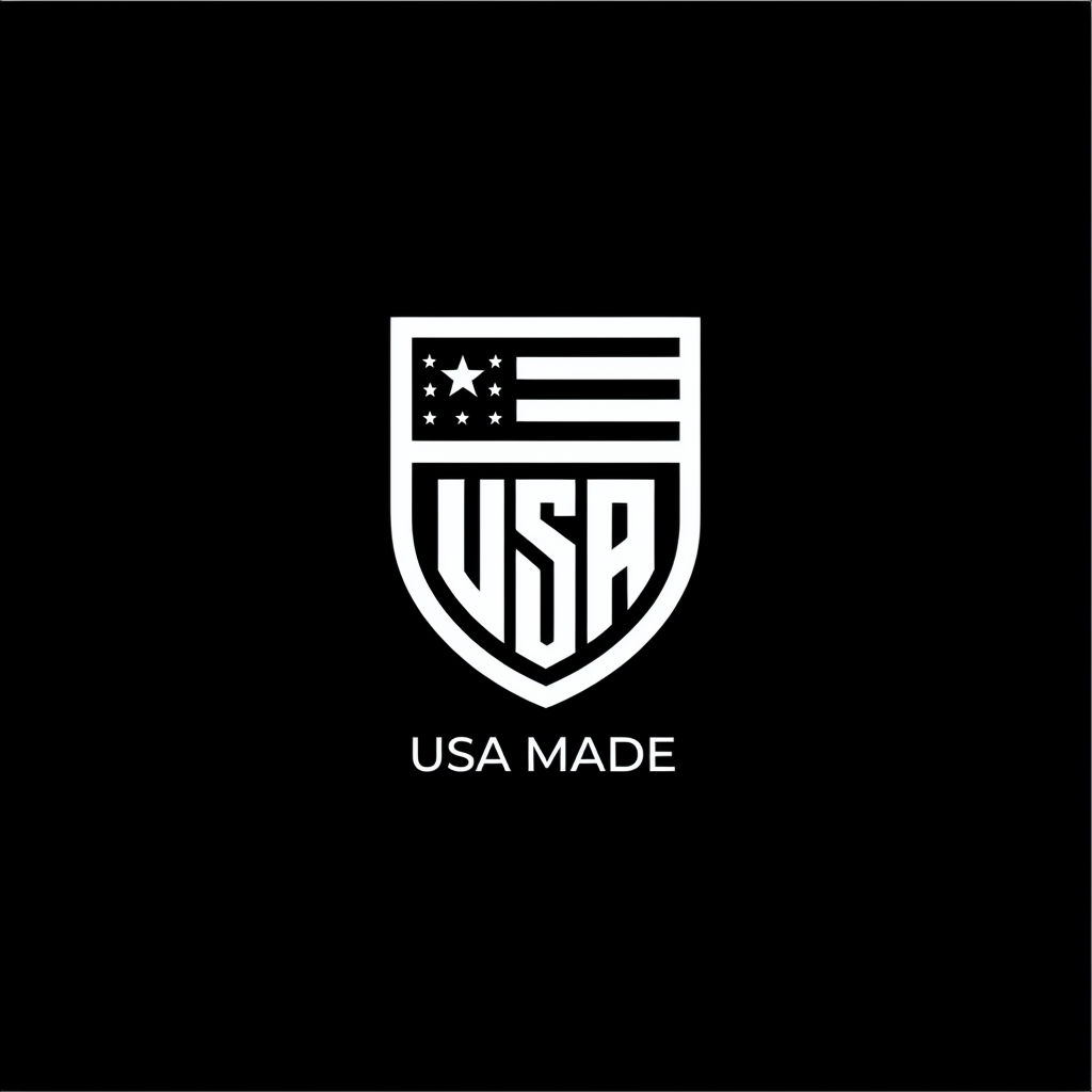 Minimalist White Shield USA Logo Design for Hats
