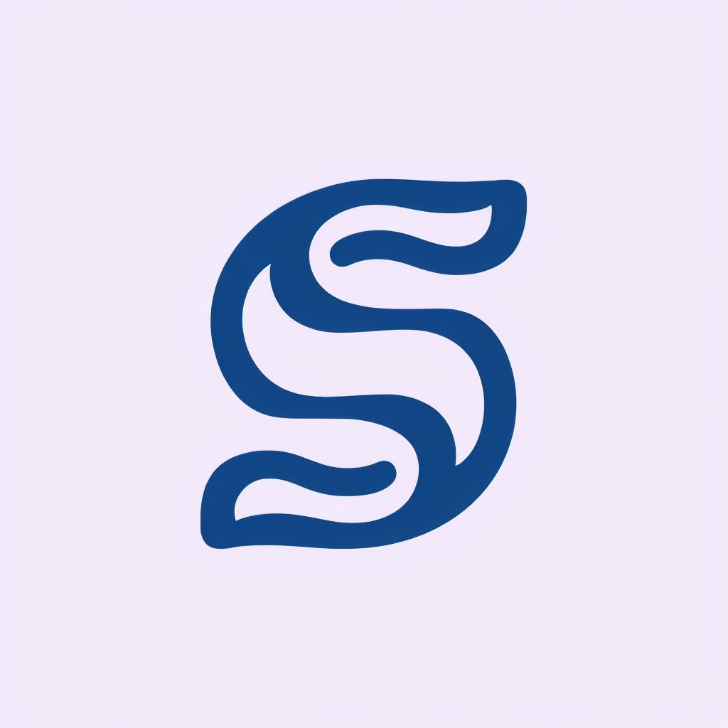Stylized Dark Blue 'S' Minimalist Logo Design on Lavender Background Logo