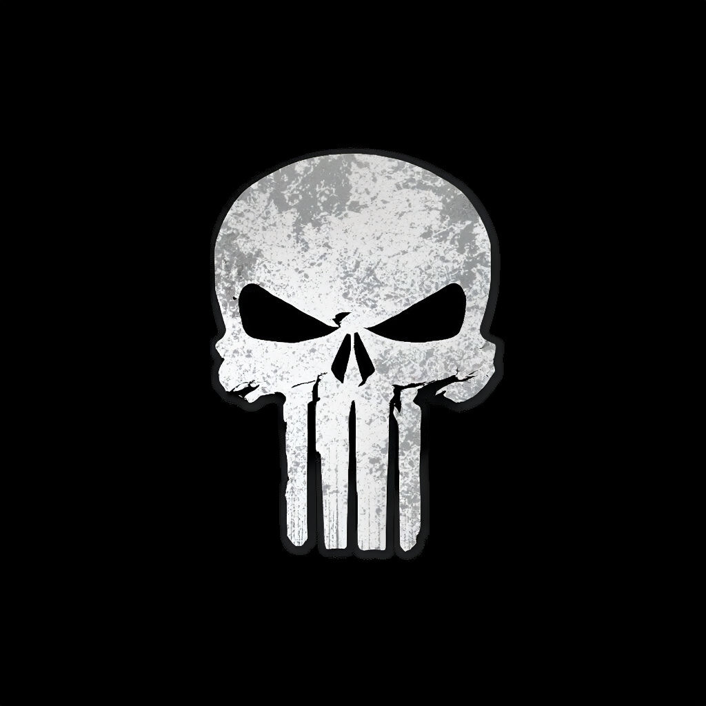 Distressed Punisher Skull and Bones Minimalist Logo