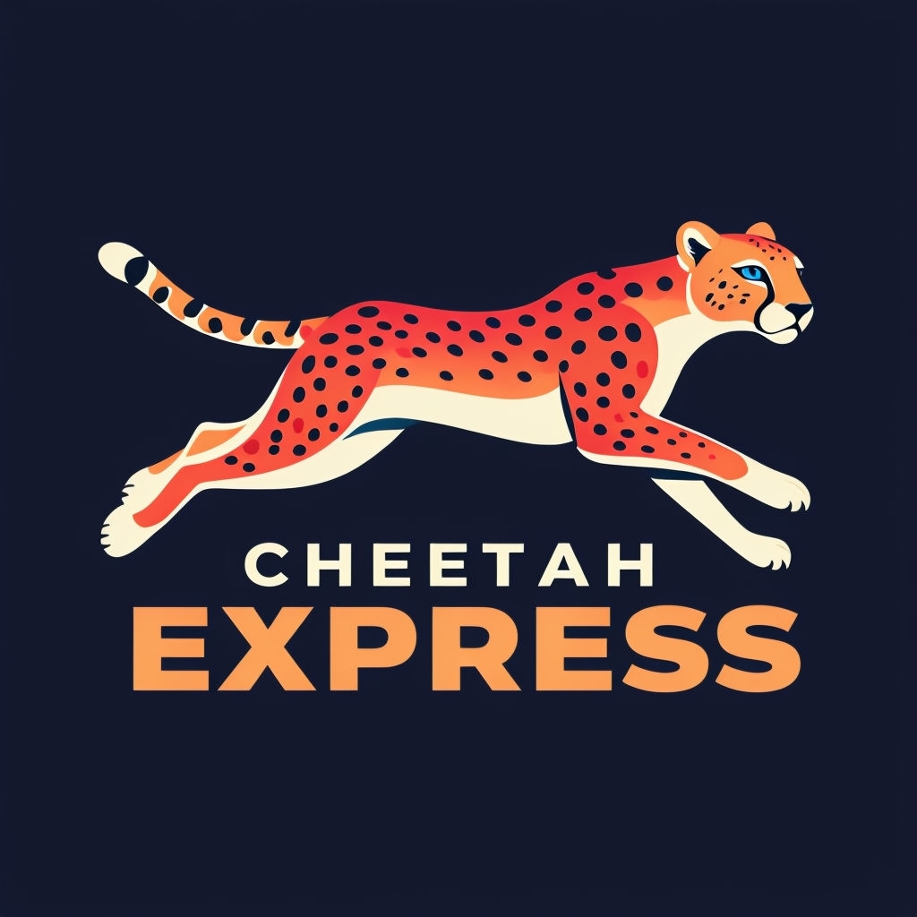 Dynamic Cheetah Express Minimalist Logo