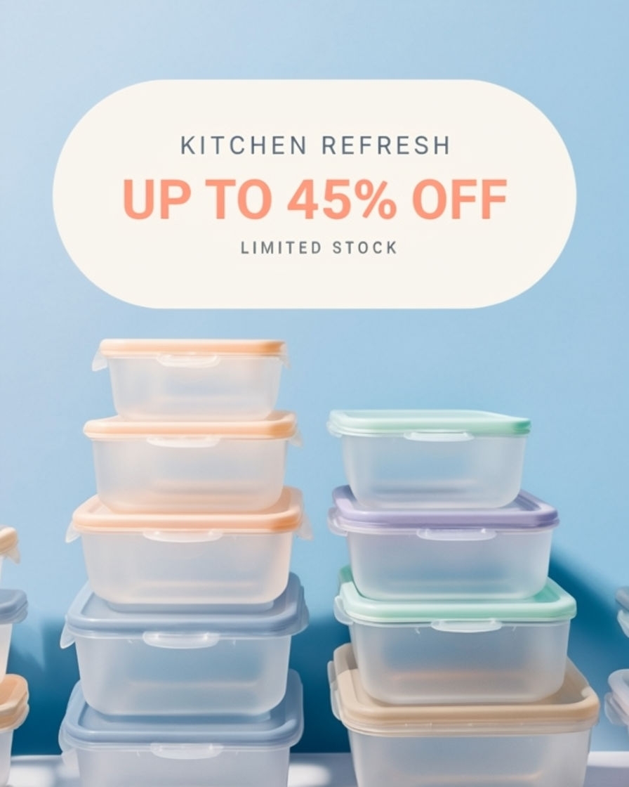 Kitchen Refresh Stackable Food Storage Containers Promo Ad