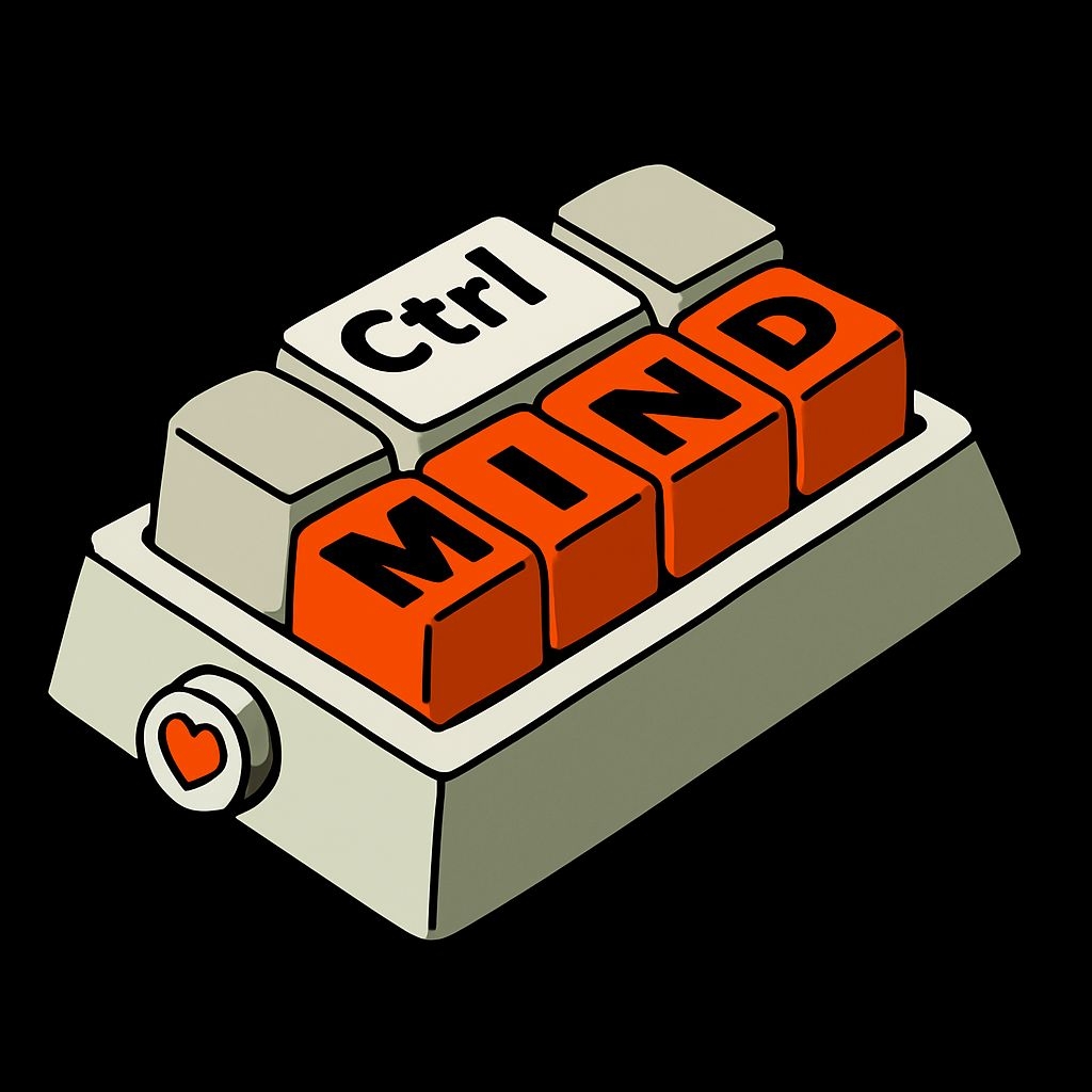 Stylized Keyboard with MIND Keys and Heart Design T-Shirt
