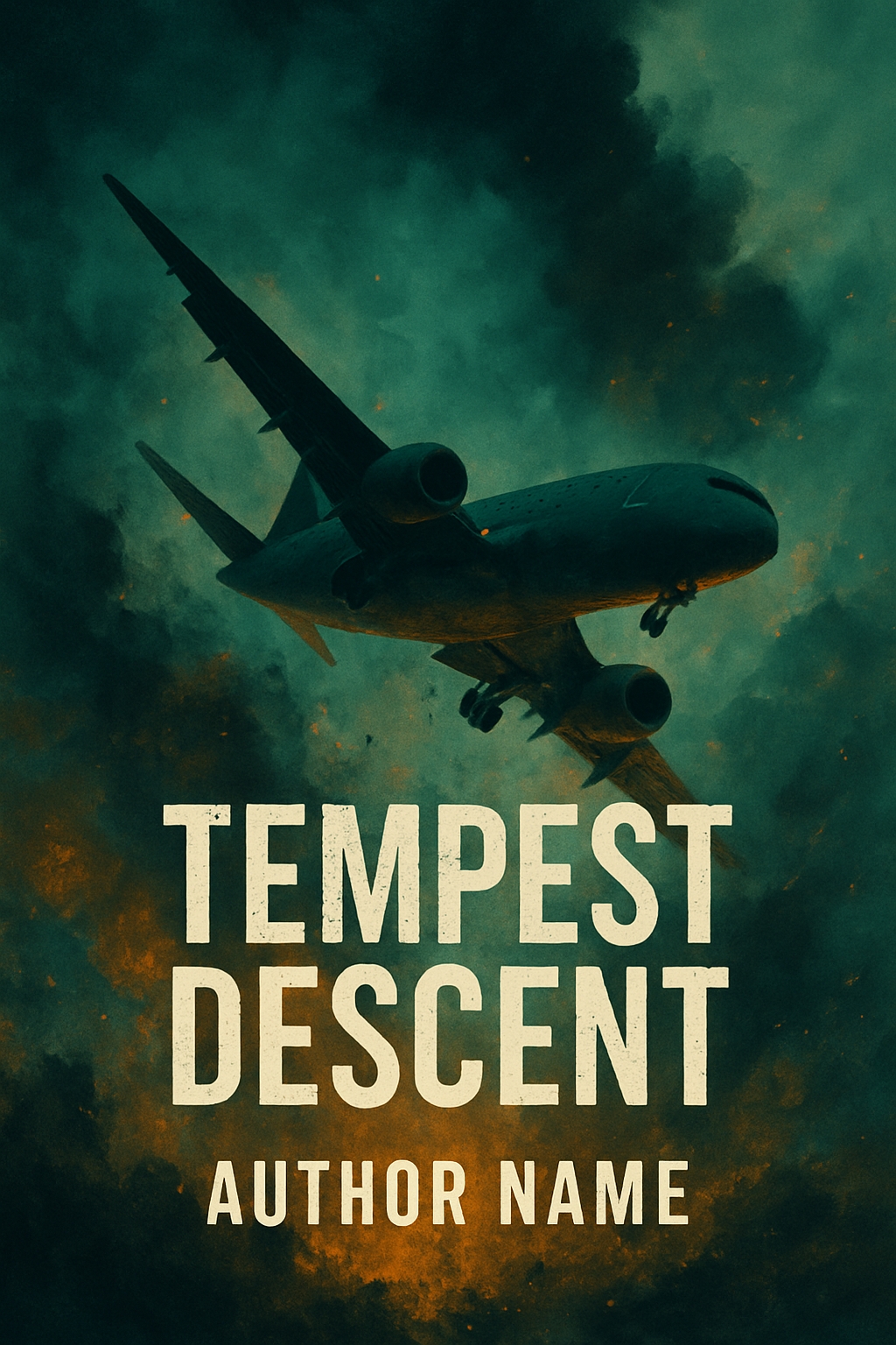 Dramatic Airplane Tempest Descent Book Cover Design EBook Cover