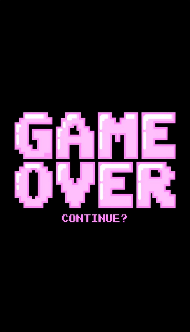 Retro Pixel Art Game Over Cartoon Phone Case Cover